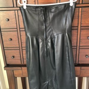 100% leather black dress
